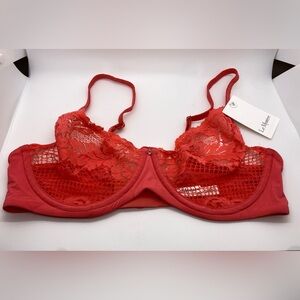 Le Mystere Lace Allure unlined bra 34 D NWT coral